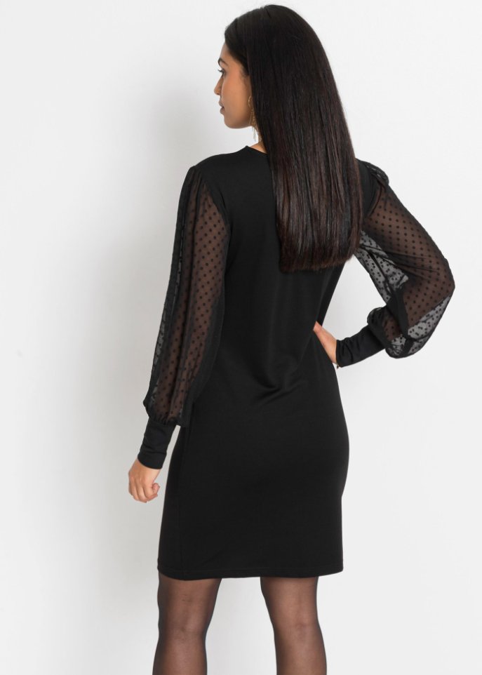 Jerseykleid mit Chiffonärmeln