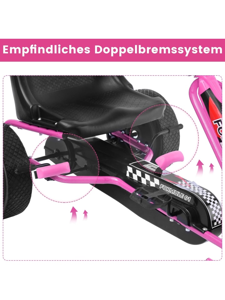 COSTWAY Gokart ab 3 Jahren in Rosa günstig kaufen onesize
