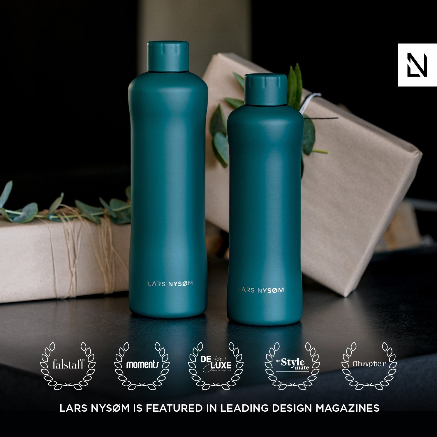 LARS NYSØM Isolierflasche Bølge, BPA-Freie Thermosflasche Kohlensäure geeignet
