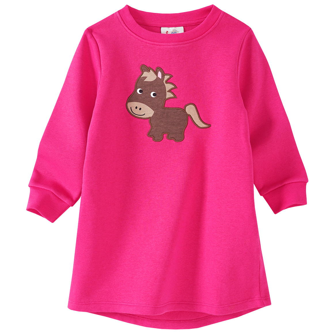 Mädchen Sweatkleid mit Pferdchen-Applikation