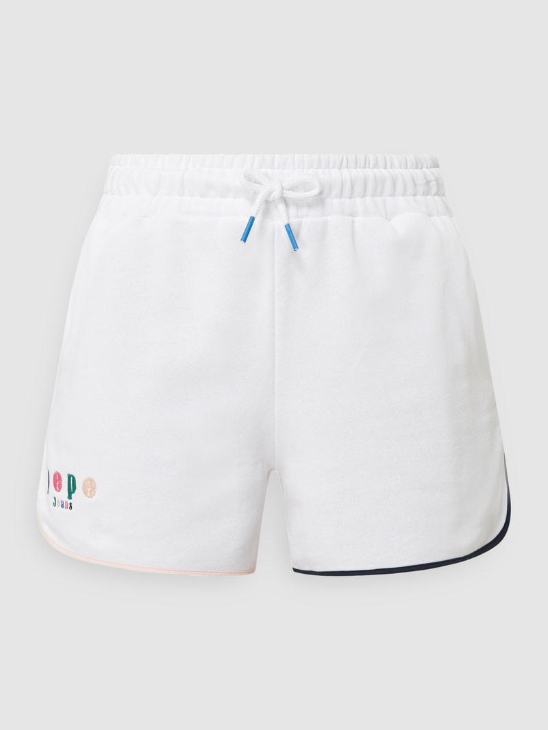 Sweatshorts mit Logo-Stickerei Modell 'Peg' in weiß