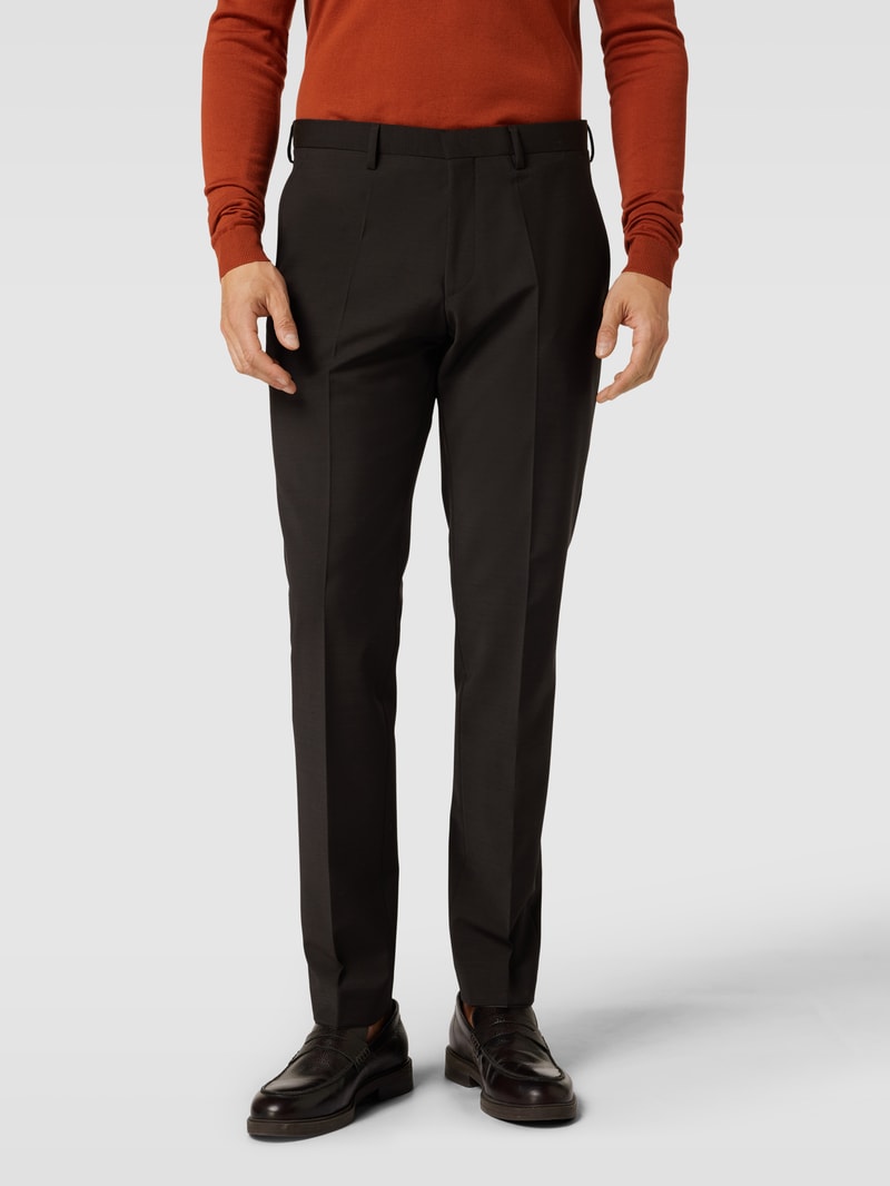 Slim Fit Anzug mit 2-Knopf-Sakko in dunkelbraun