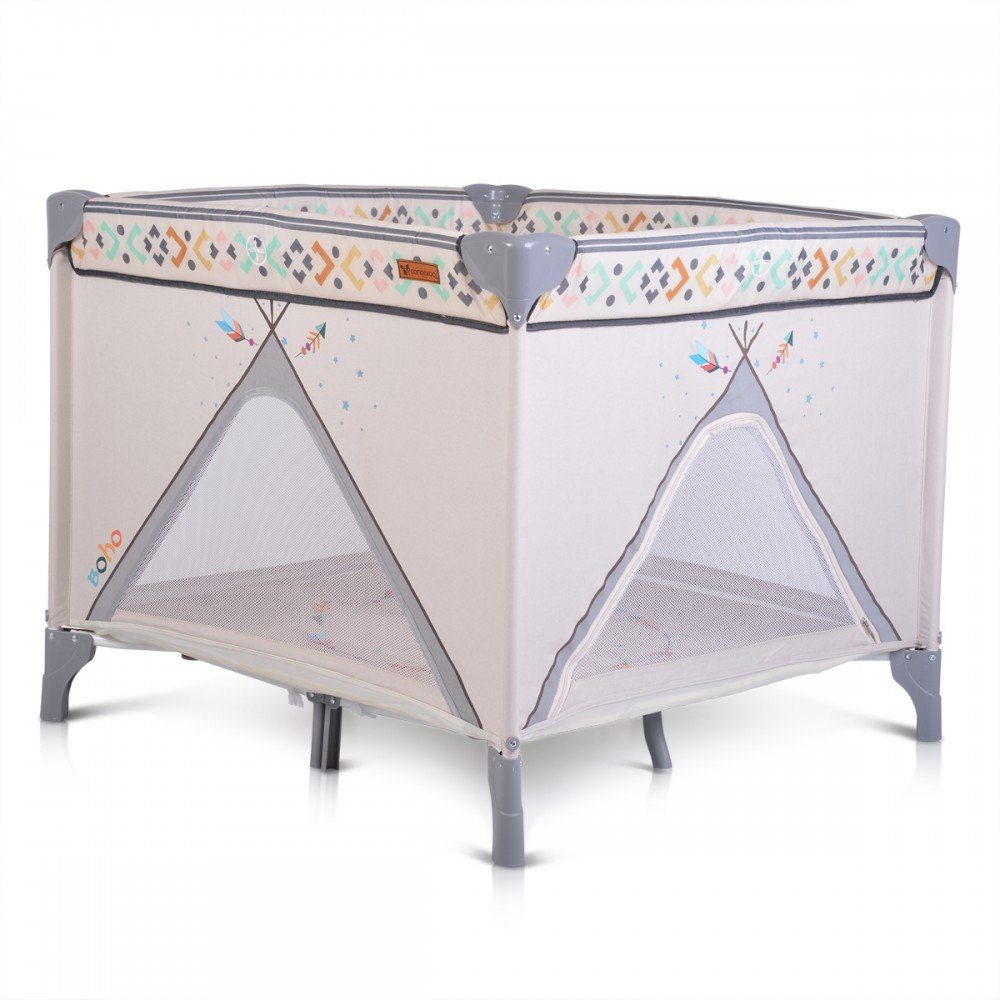 Cangaroo Laufstall Reiselaufstall Boho, Laufstall, Matratze faltbar, klappbar, Tragetasche