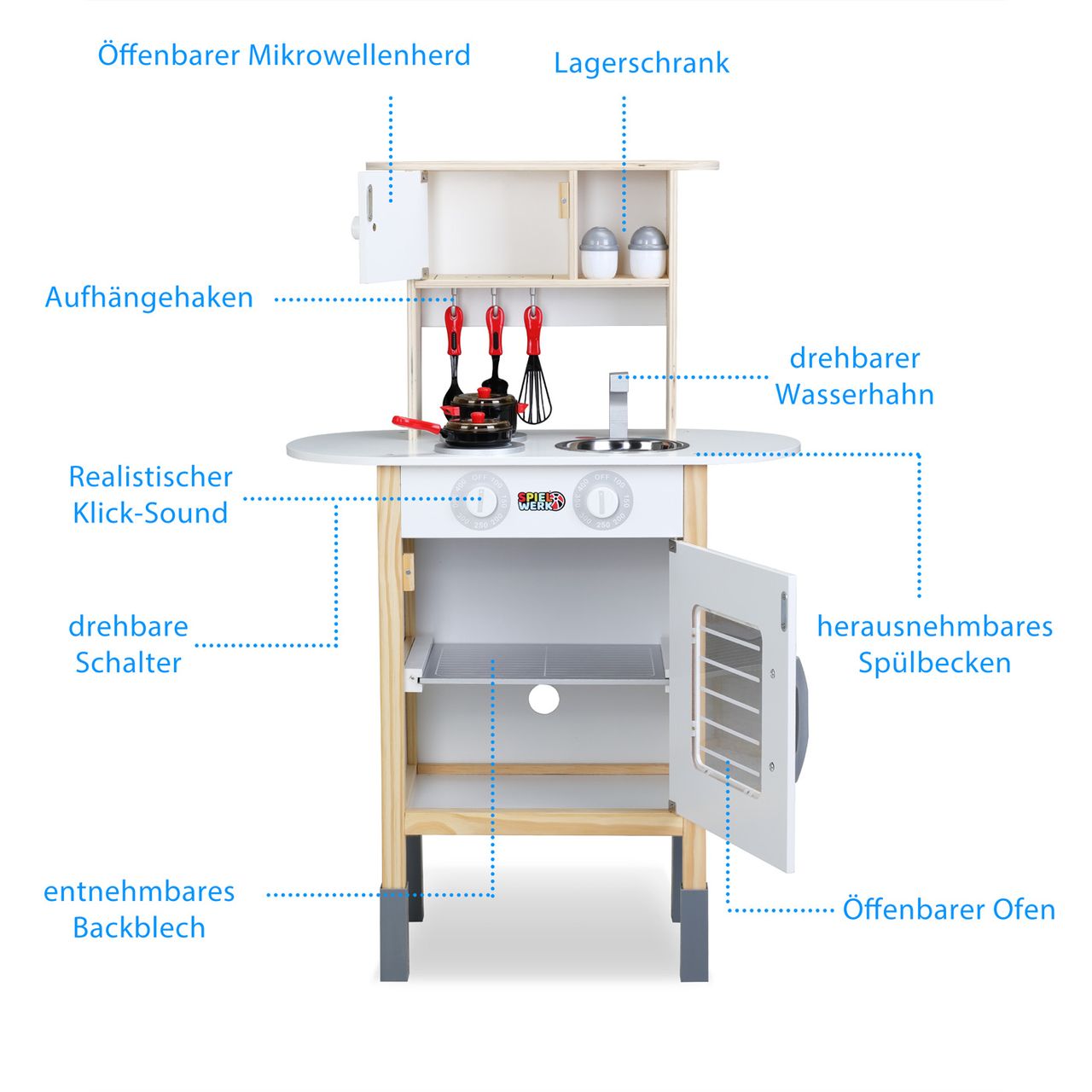 Casaria Deuba Spielküche inkl. Zubehör klein