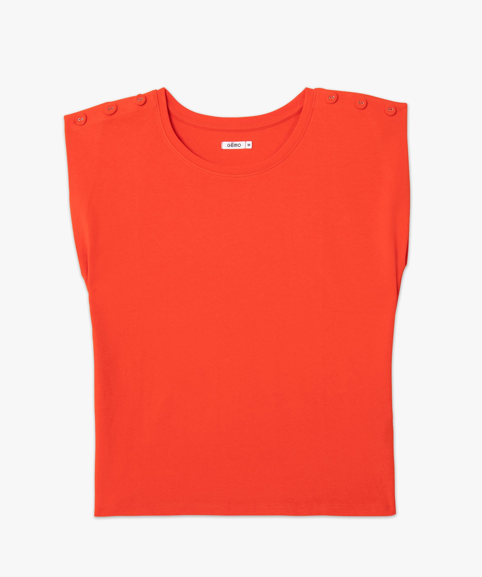 Tee-shirt femme sans manches à épaulettes rouge | GEMO