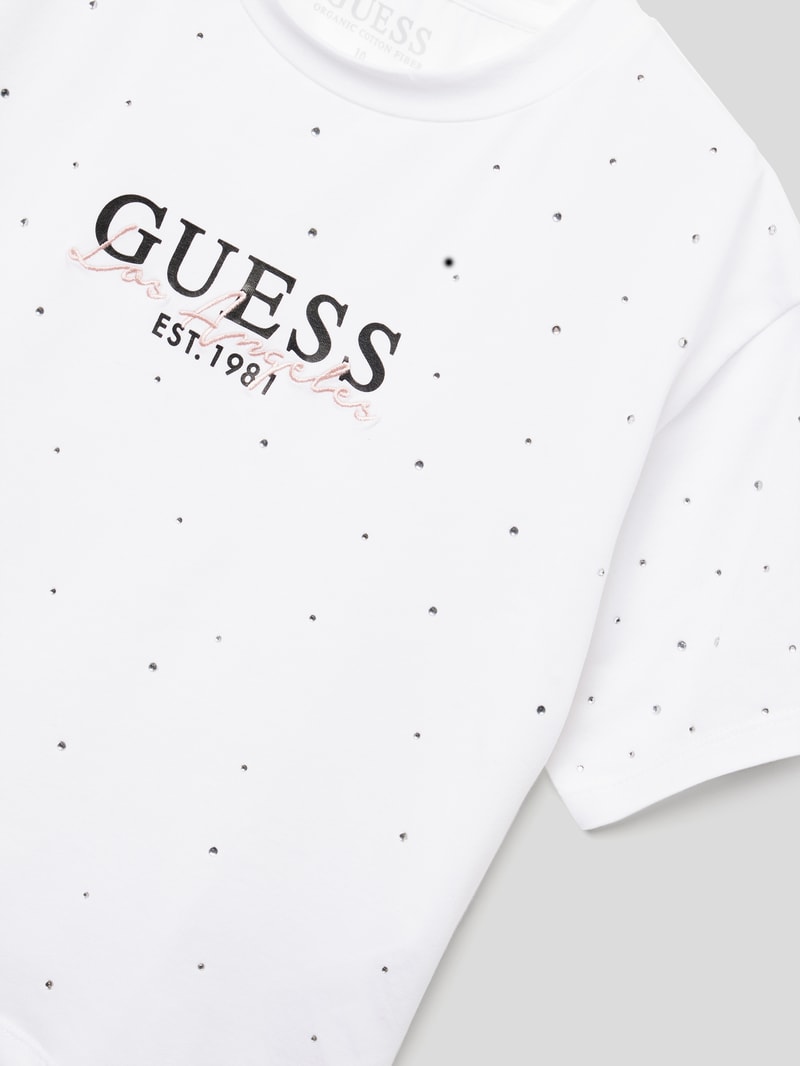 T-Shirt mit Label-Print in weiß