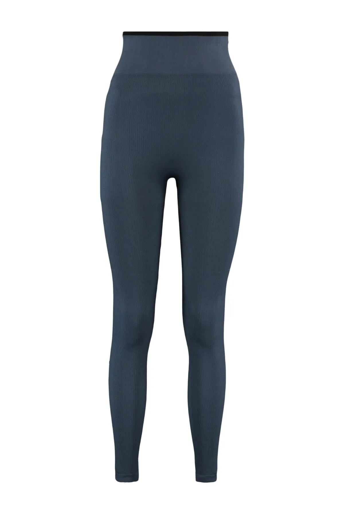 Trendyol Collection  Anthrazitfarbene nahtlose/nahtlose Kontrastfarben-detaillierte gestrickte Sportstrumpfhose in voller Länge TWOAW23TY00030
