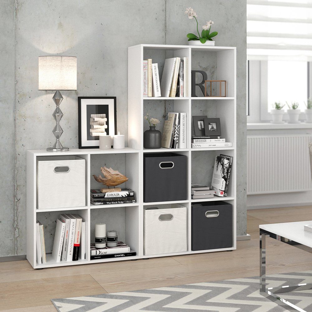 Vicco Raumteiler Bücherregal Standregal SCUTUM 8 Fächer Weiß