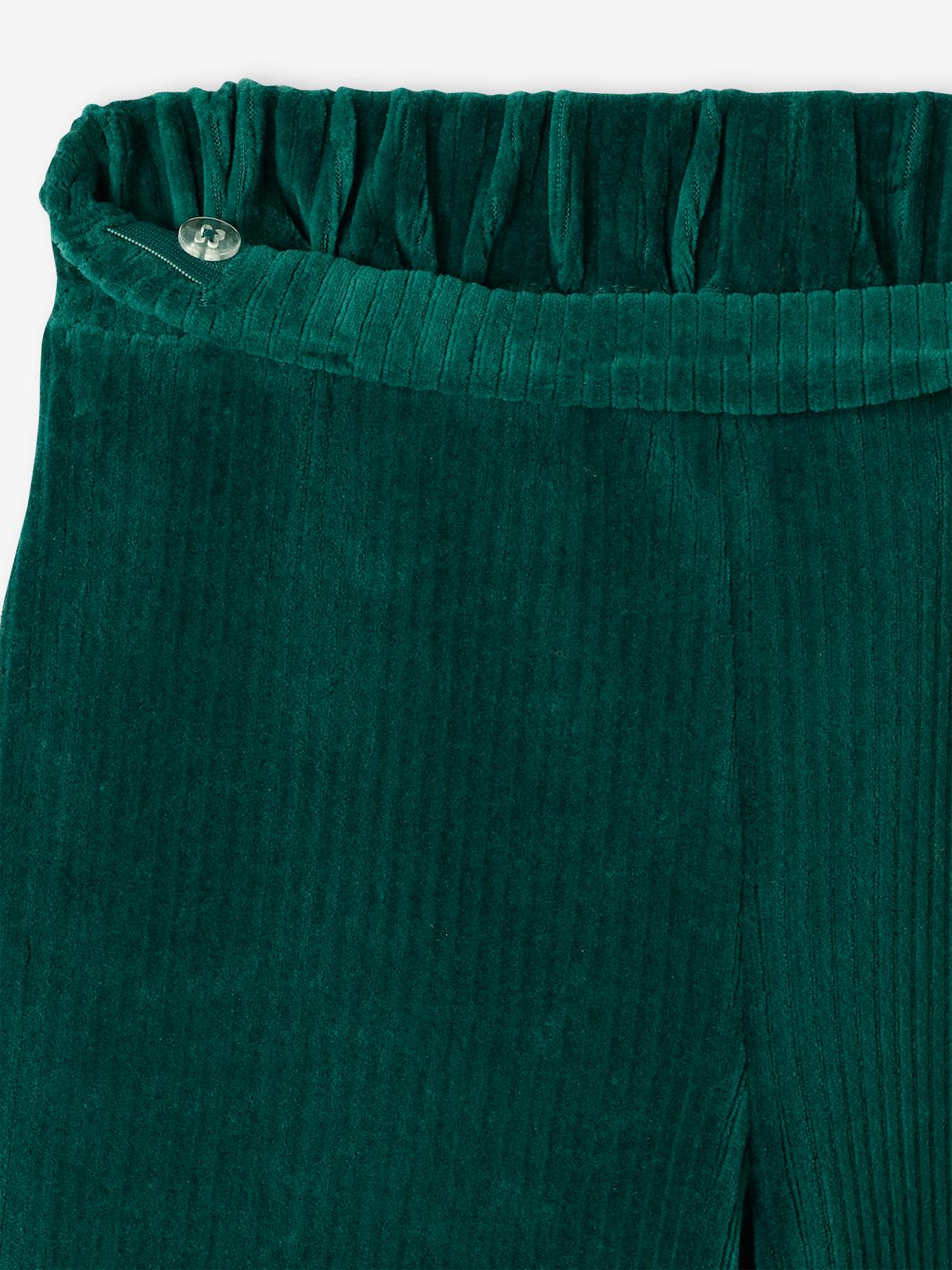 Vertbaudet Weite Mädchen Cordhose - tannengrün