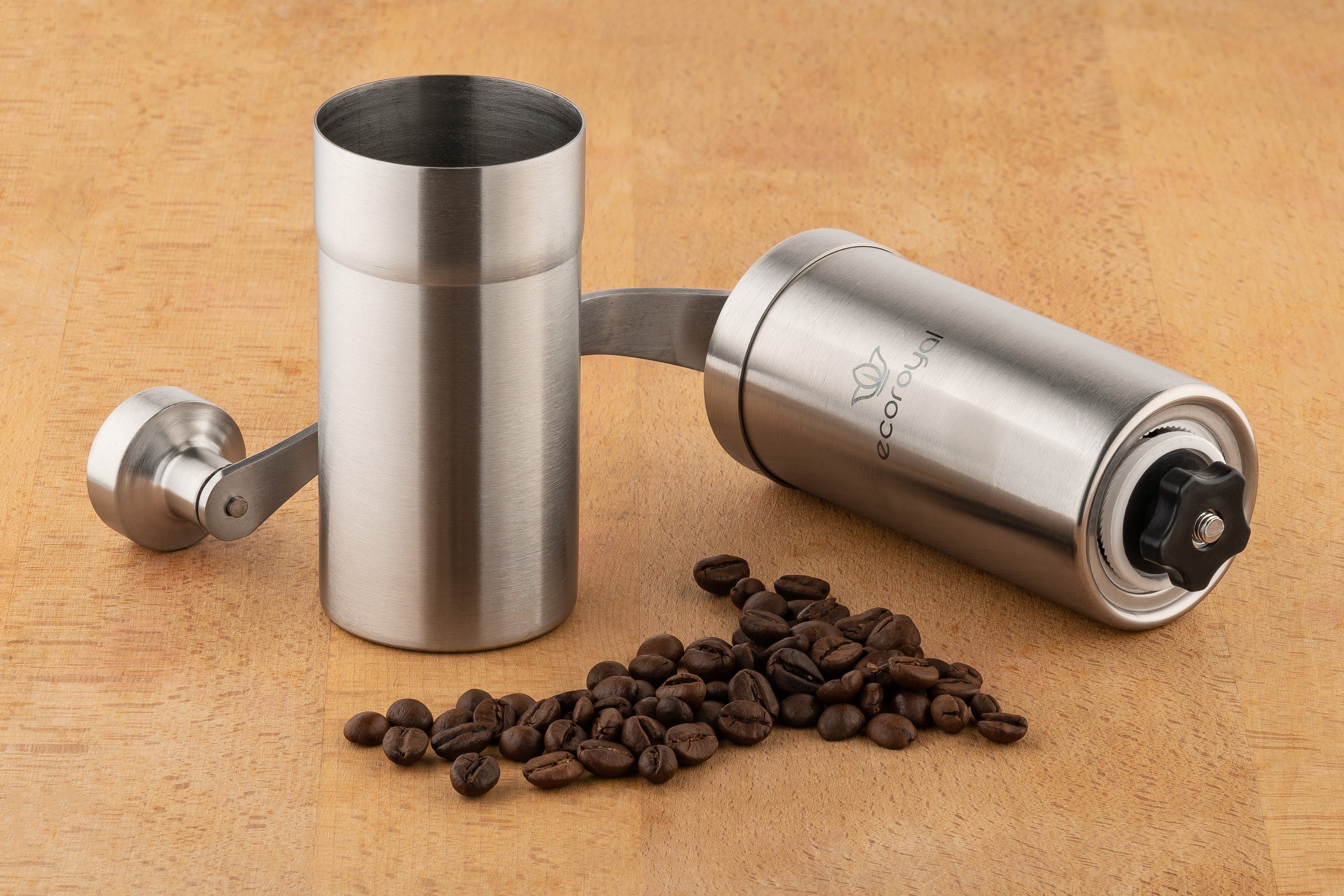 ecoroyal Kaffeemühle Kaffeemühle manuell I Präzise Mahlgradeinstellung stufenlos, Kegelmahlwerk