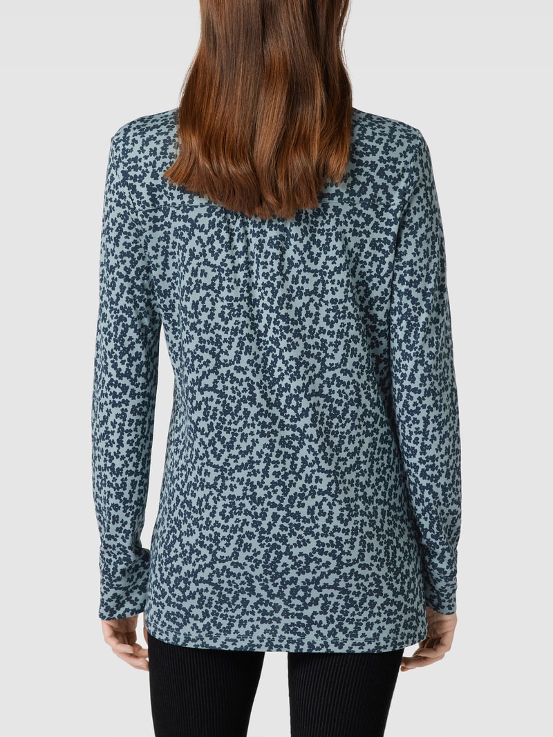 Comfort Fit Pyjama-Oberteil mit Allover-Muster in dunkelblau