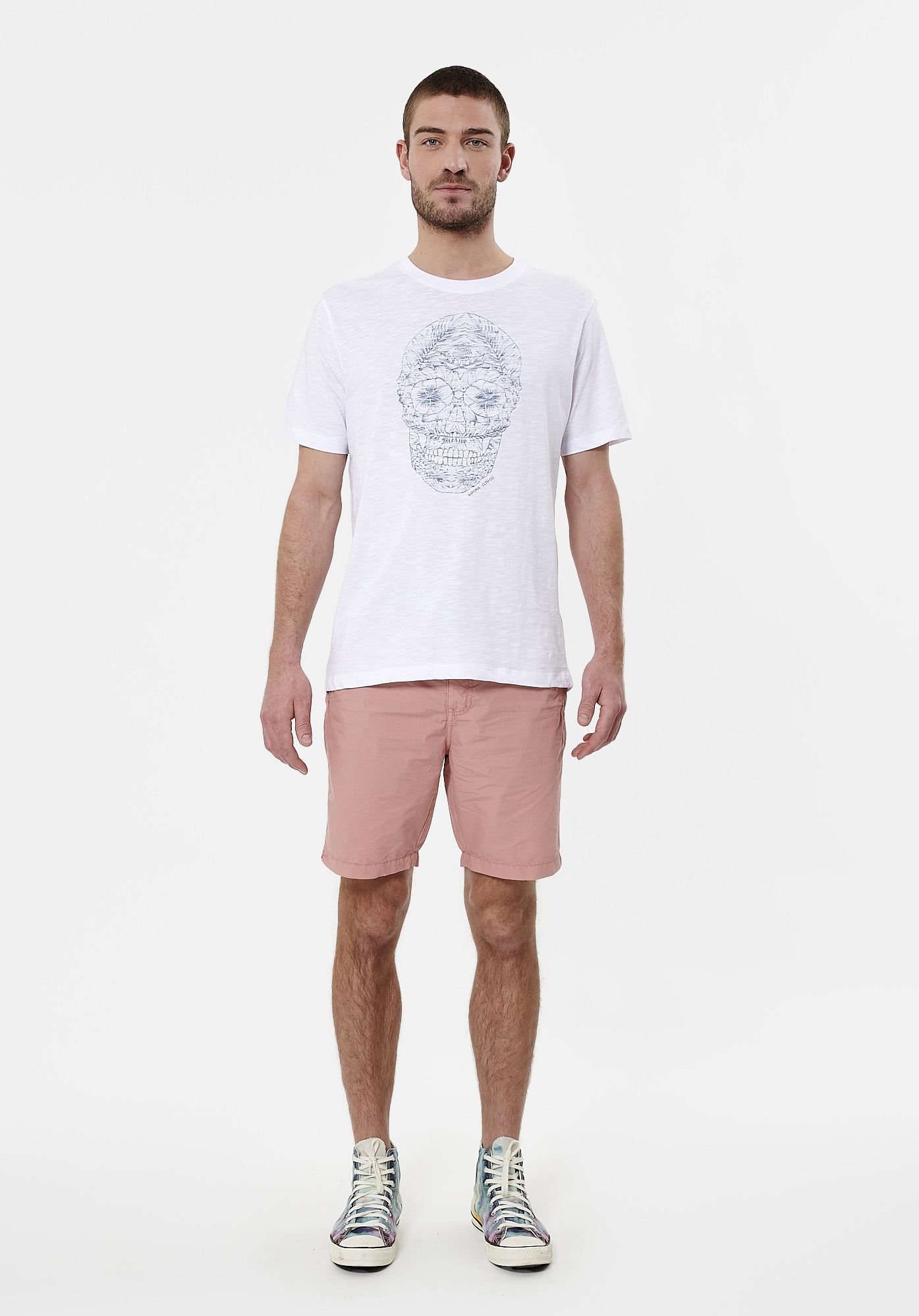 CLAUS  T-shirt blanc tête de mort Homme en 100% coton