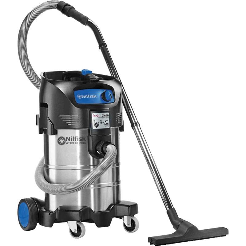 Nilfisk Nass-/Trockensauger Attix 40-01 PC Inox Blau, Silber