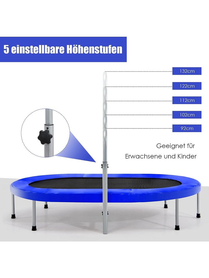 COSTWAY 2 Personen Trampolin in Blau günstig kaufen 155 cm