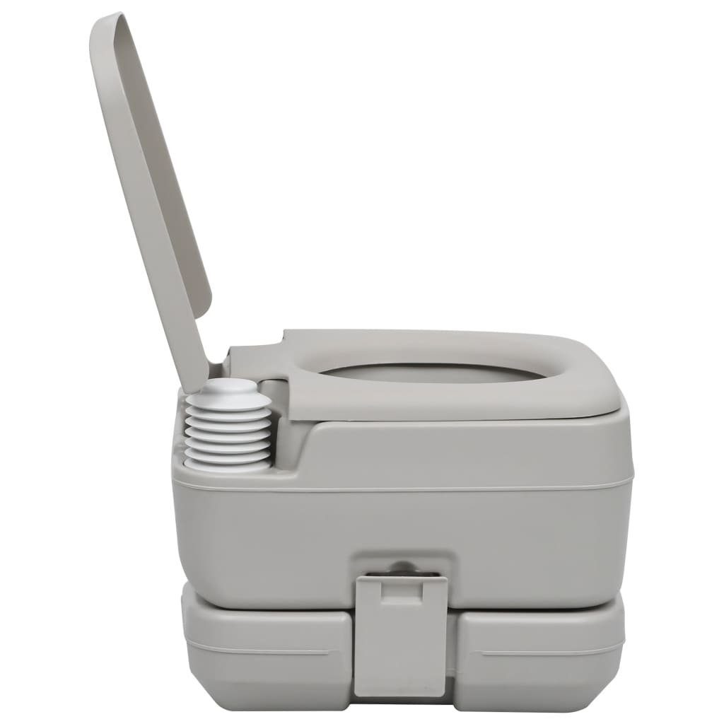 vidaXL Campingtoilette Tragbare Campingtoilette Grau 10 10 L