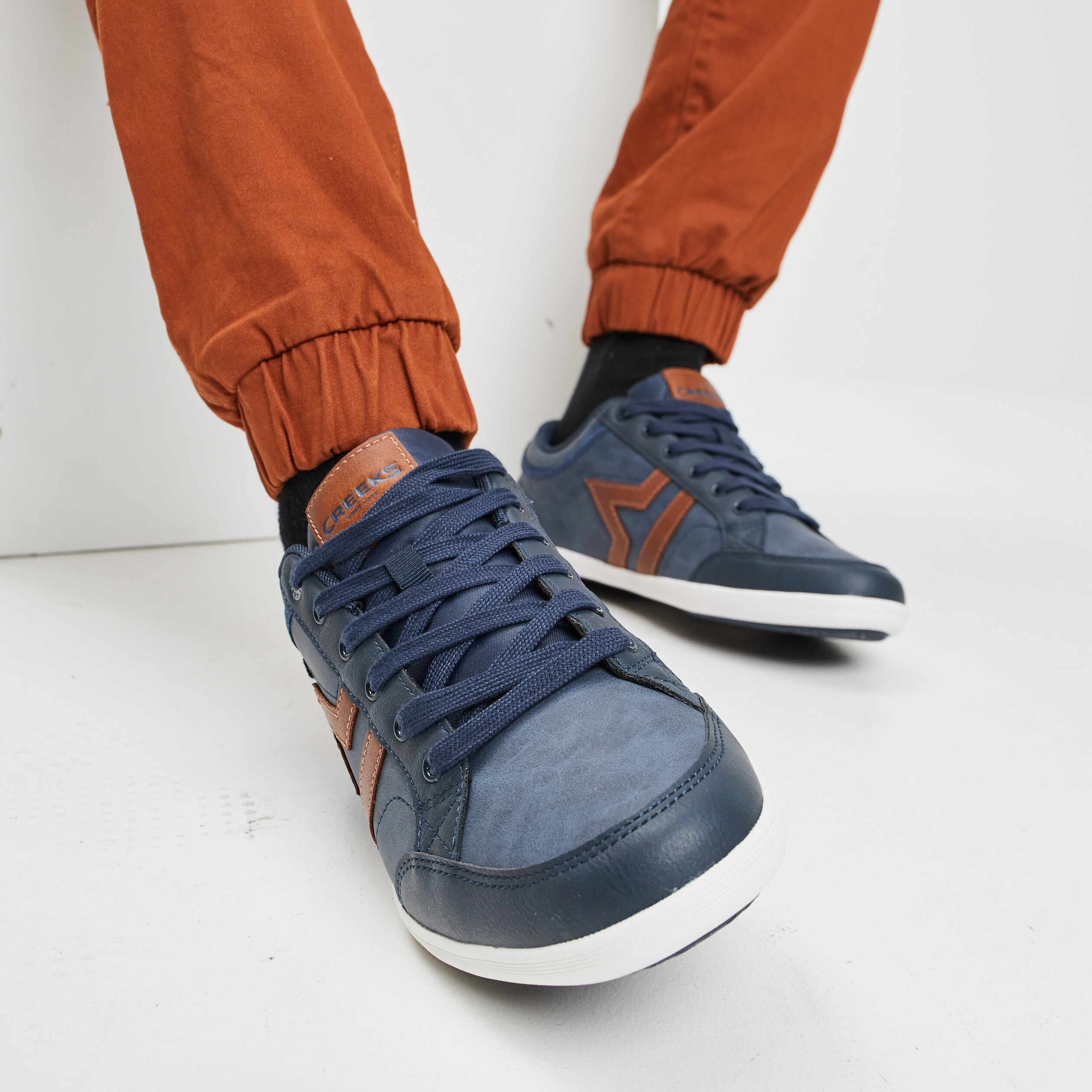 Baskets plates Creeks bleu marine homme | La Halle