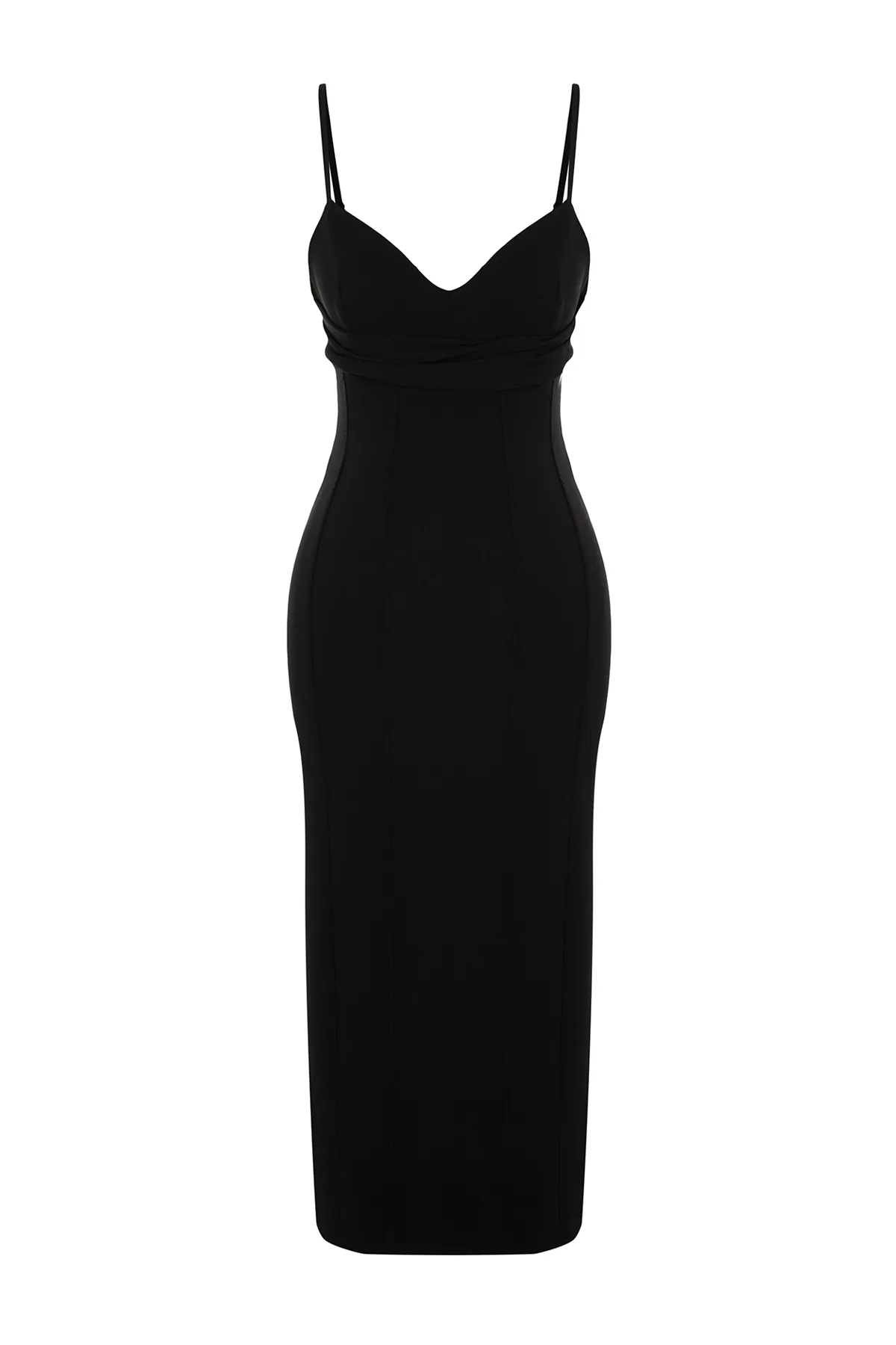 Trendyol Collection  Schwarzes, tailliertes, stilvolles Abendkleid TPRSS24EL00057