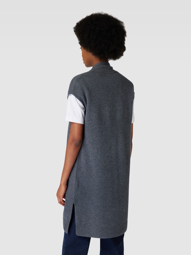 Strickjacke mit offener Front in anthrazit meliert