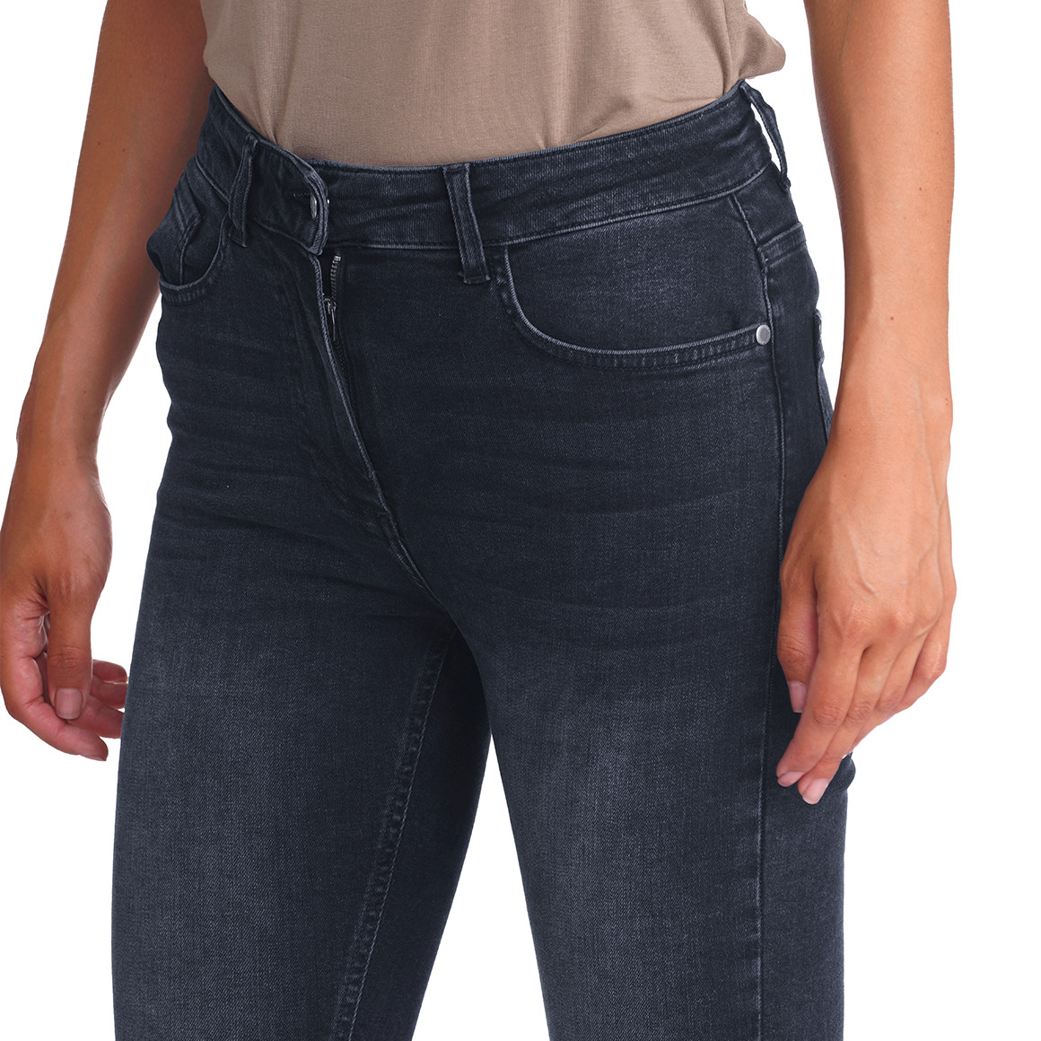 Damen Skinny-Jeans mit Used-Waschung