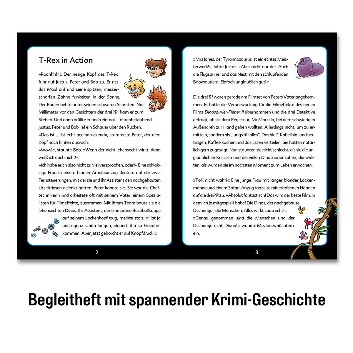 Krimi Puzzle: Die drei  Kids 200 Teile - Dinos