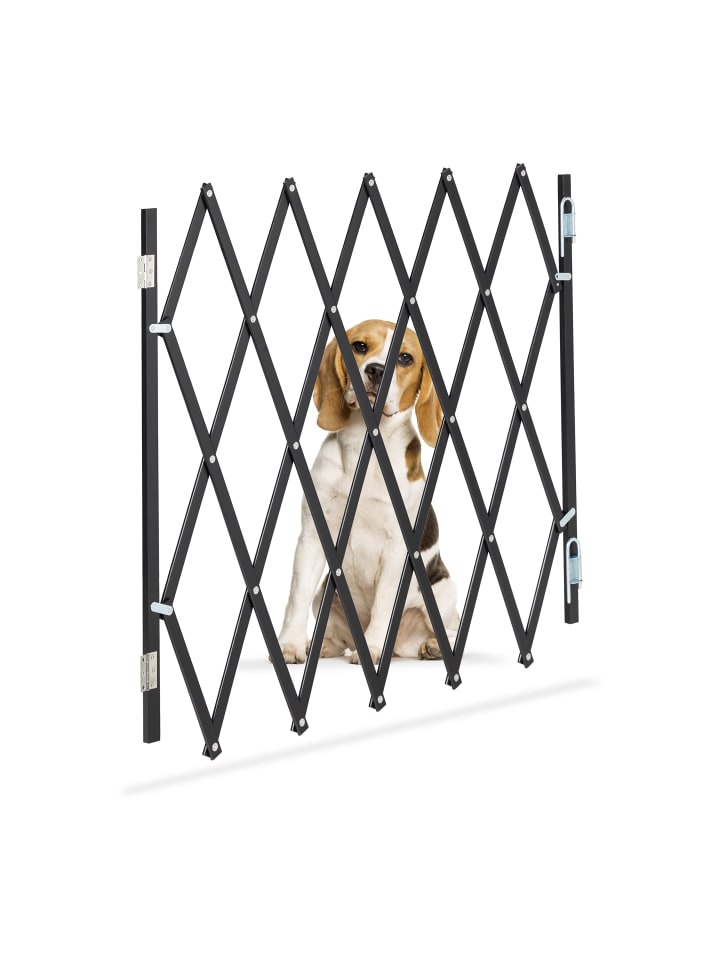 relaxdays Hundeabsperrgitter in Schwarz - (B)118 x (H)69 cm günstig kaufen onesize