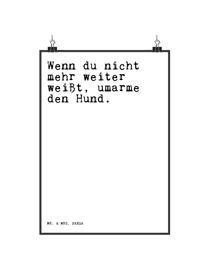 Mr. & Mrs. Panda Poster Wenn du nicht mehr... mit Spruch in Weiß günstig kaufen