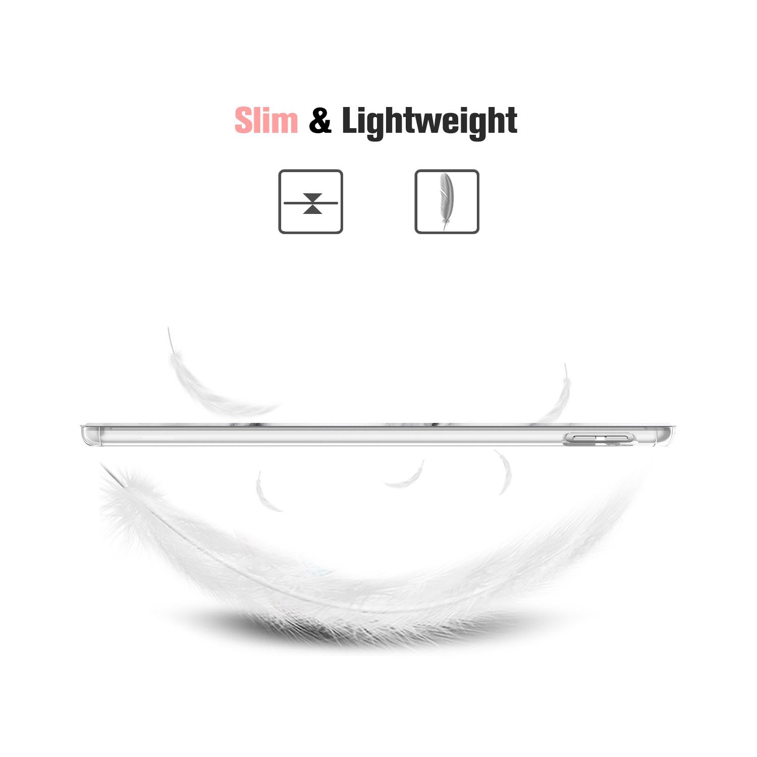 Fintie Tablet-Hülle Hülle für iPad 10.2 Zoll (9./8./7. Generation, Modell 2021/2020/2019) 10.2 Zoll, Ultradünn Cover mit transparenter Rückseite Abdeckung Auto Schlaf/Wach