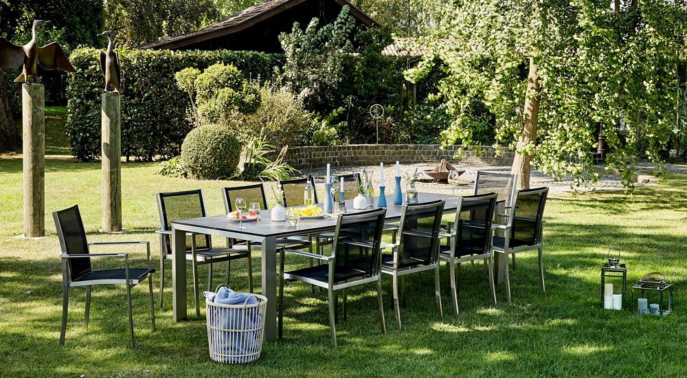 NIEHOFF GARDEN Gartentisch Niehoff Newport Ausziehtisch Aluminium/HPL 180 - 300x100 cm (1)