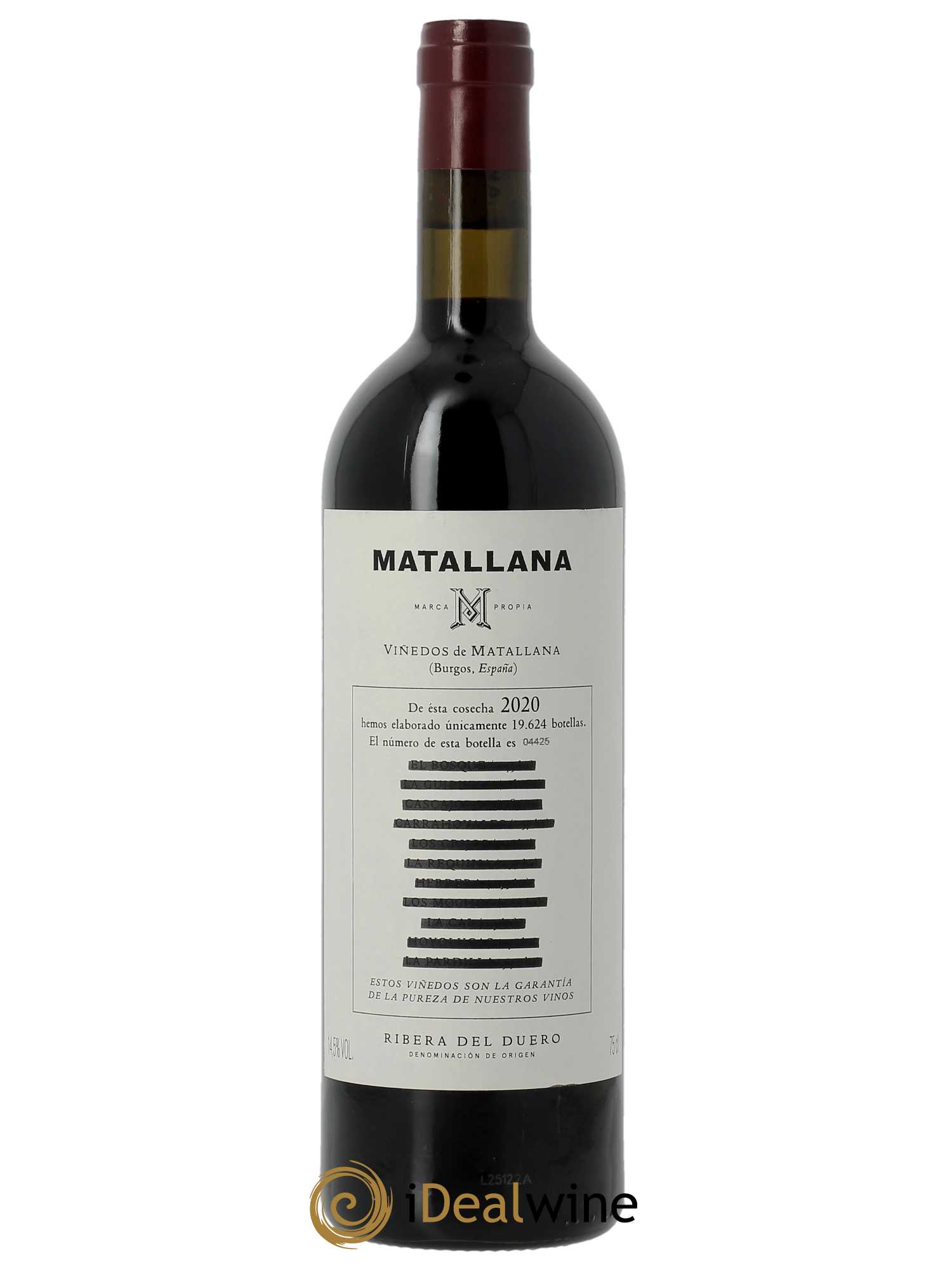 Ribera del Duero Matallana Telmo Rodriguez - Viñedos de Matallana (CBO à partir de 6 BTS) 2020 - Lot de 1 Bouteille