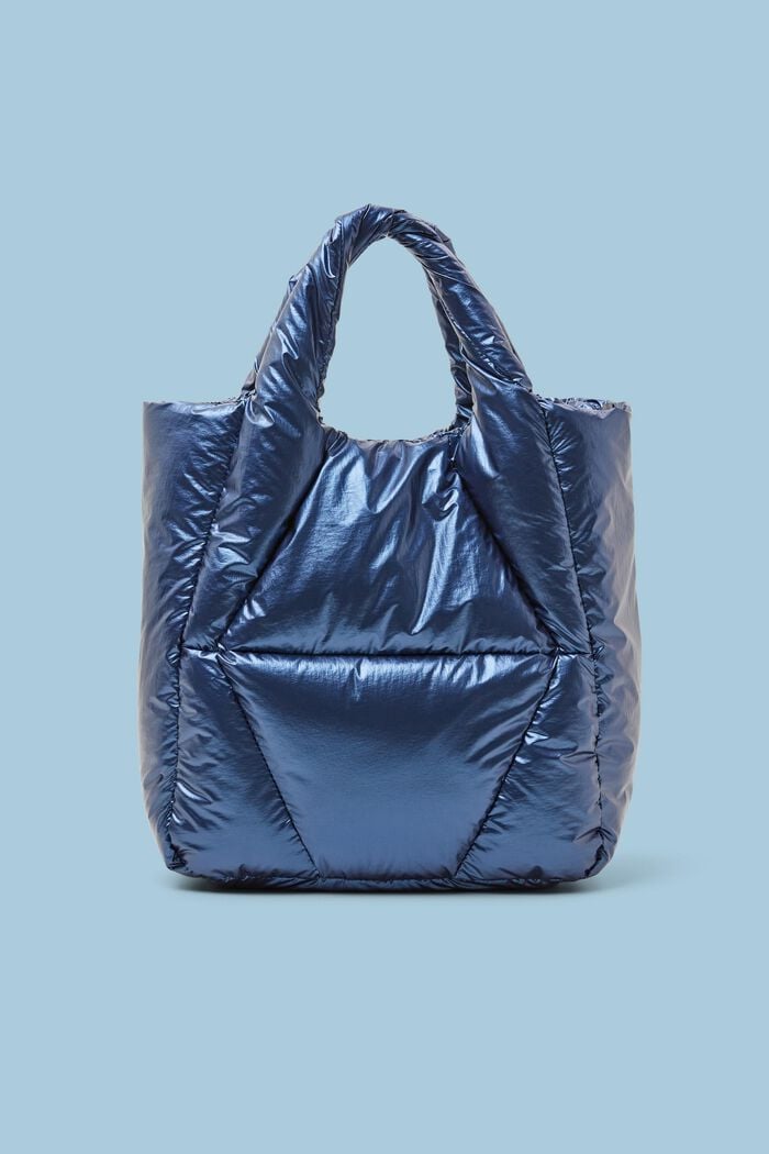 Gesteppte Tote Bag in Metallic-Optik