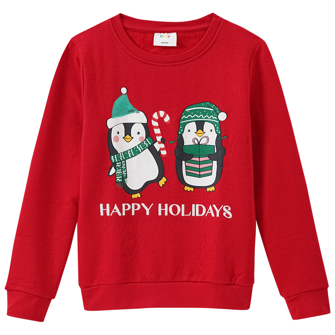Mädchen Weihnachtssweatshirt mit Applikation rot