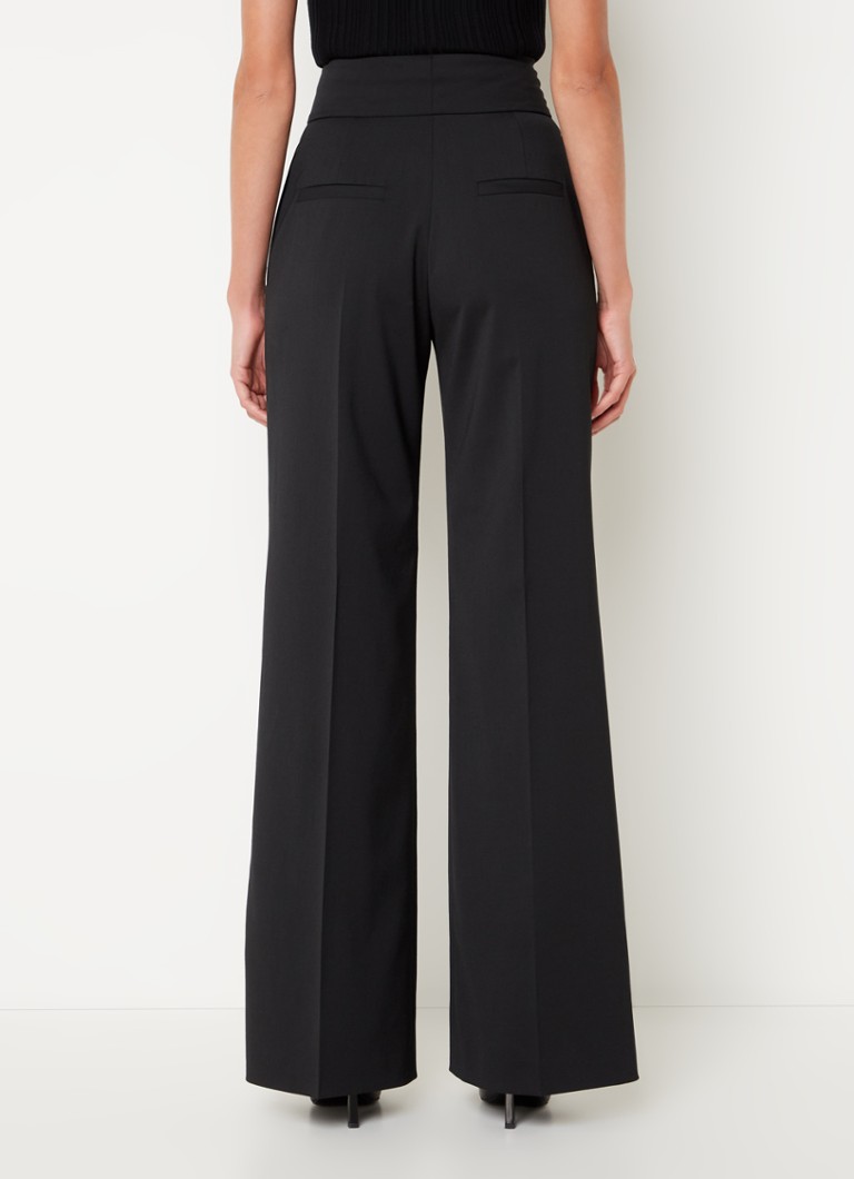 HUGO BOSS Himia high-waist straight-fit trousers in wool blend with side pockets