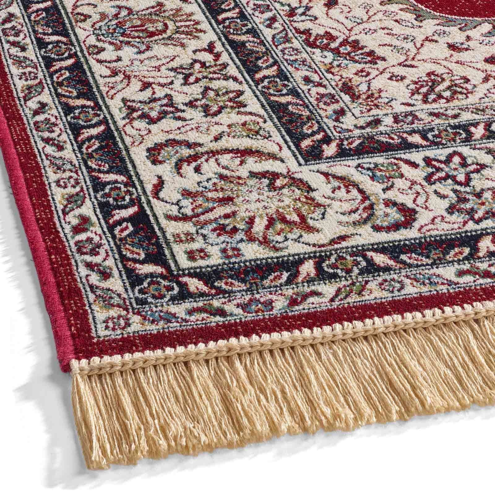 Teppich Palazzo Royal Ghoum, TaraCarpet, rechteckig, Höhe: 6 mm, Medalion Seiden Optik rot Wohnzimmer Schlafzimmer Esszimmer 67x105