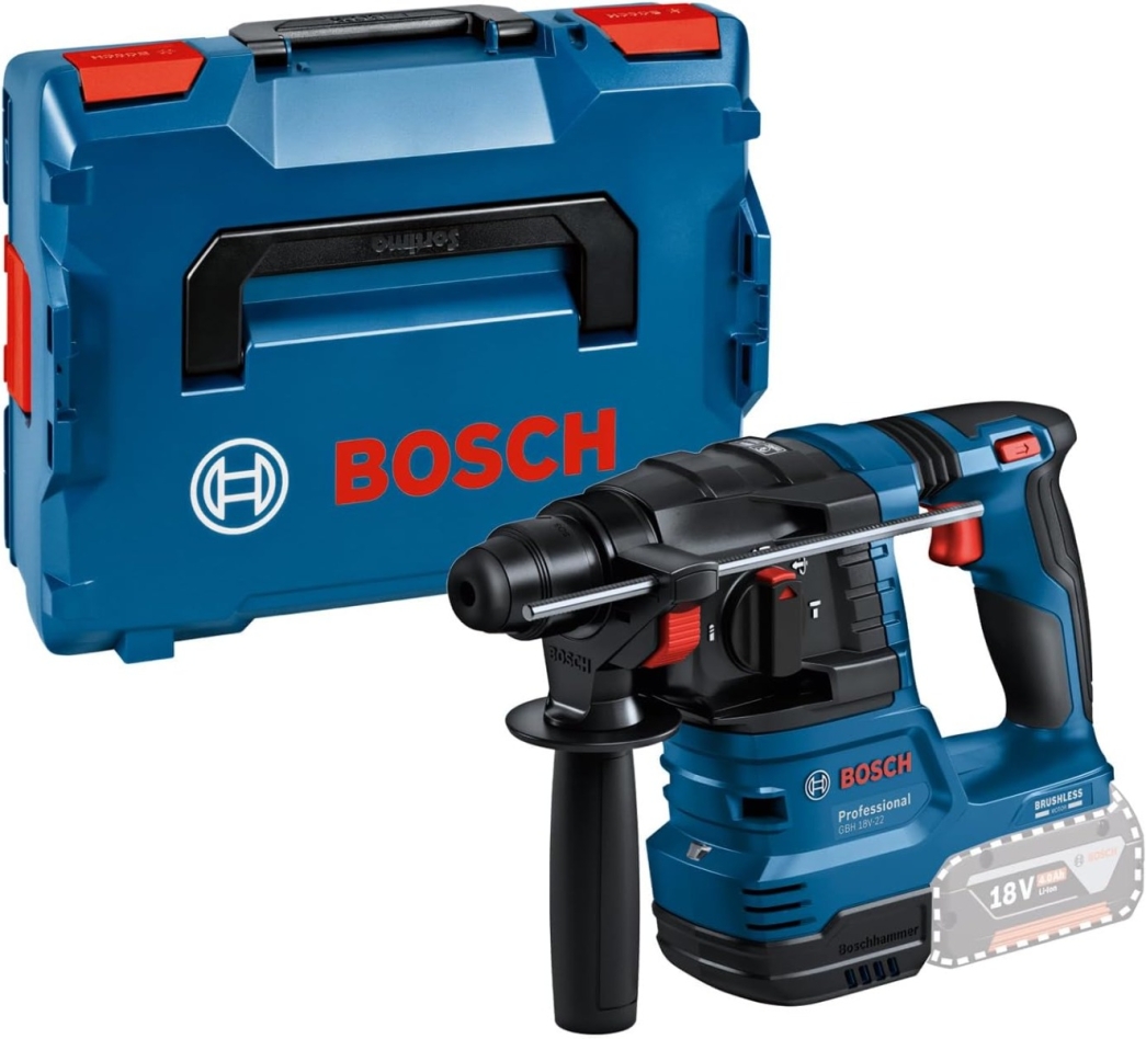 Bosch Blue 0611924001 GBH 18V-22 Profi-Akku-Bohrhammer 18V (ohne Akkus und Ladegerät) in L-Boxx 611924001