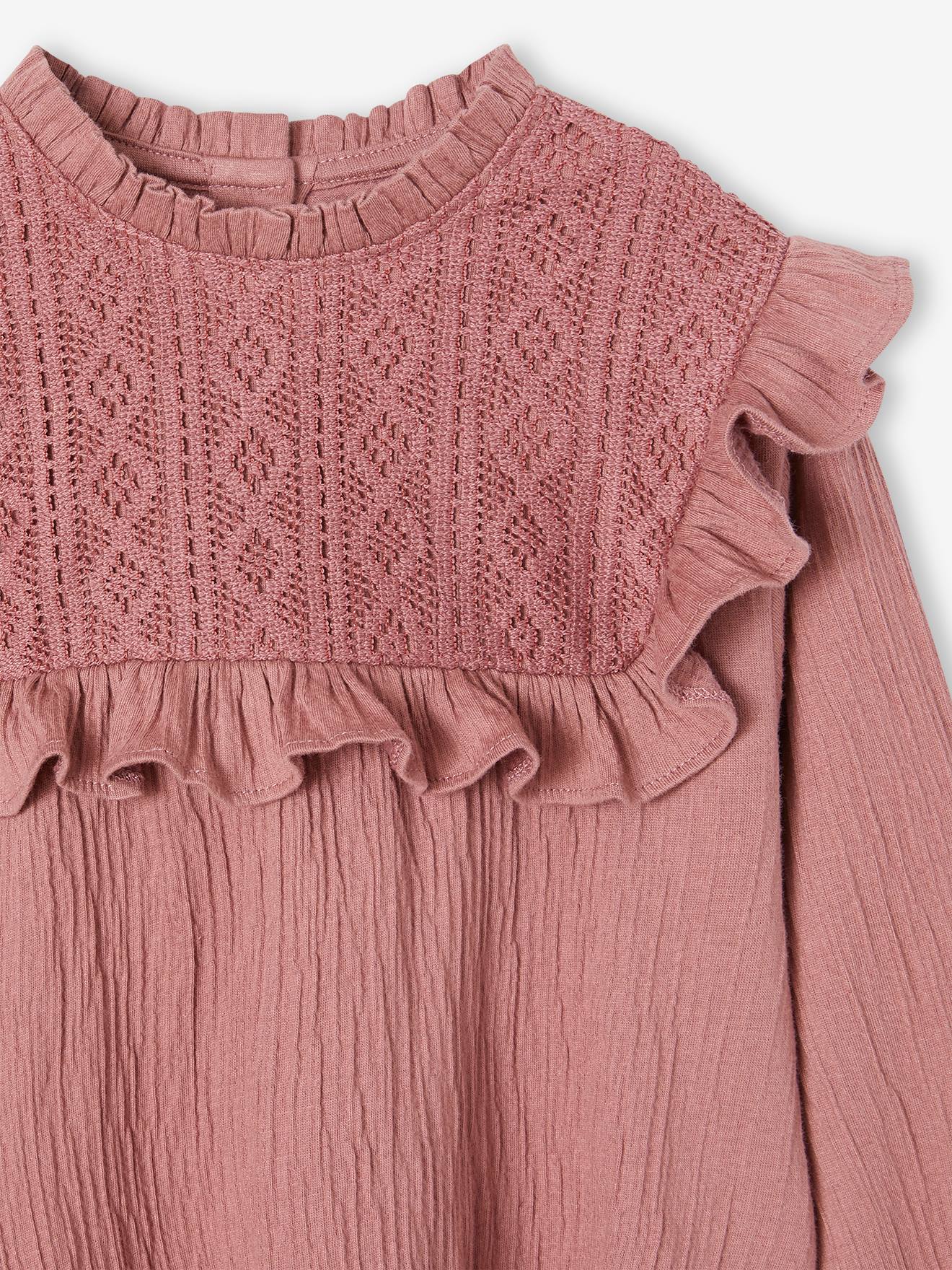 Vertbaudet Mädchen Blusenshirt - rosenholz