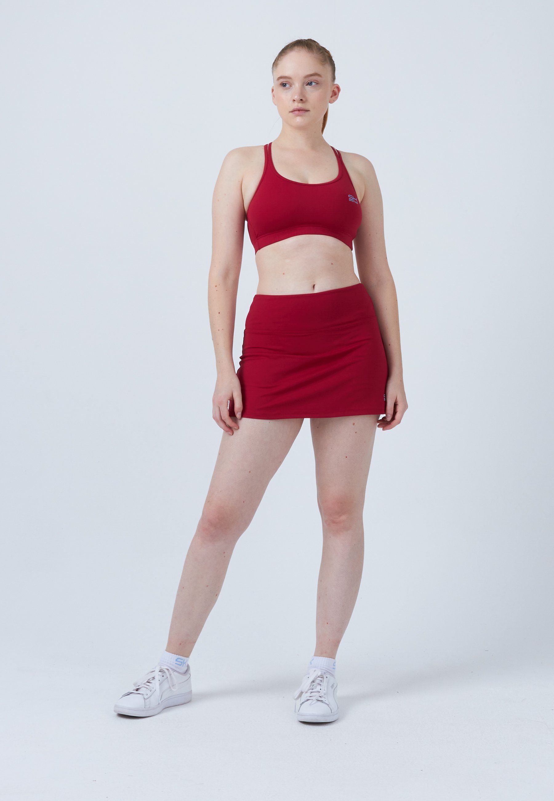 SPORTKIND Tennisrock Basic Tennis Skort Mädchen & Damen bordeaux rot