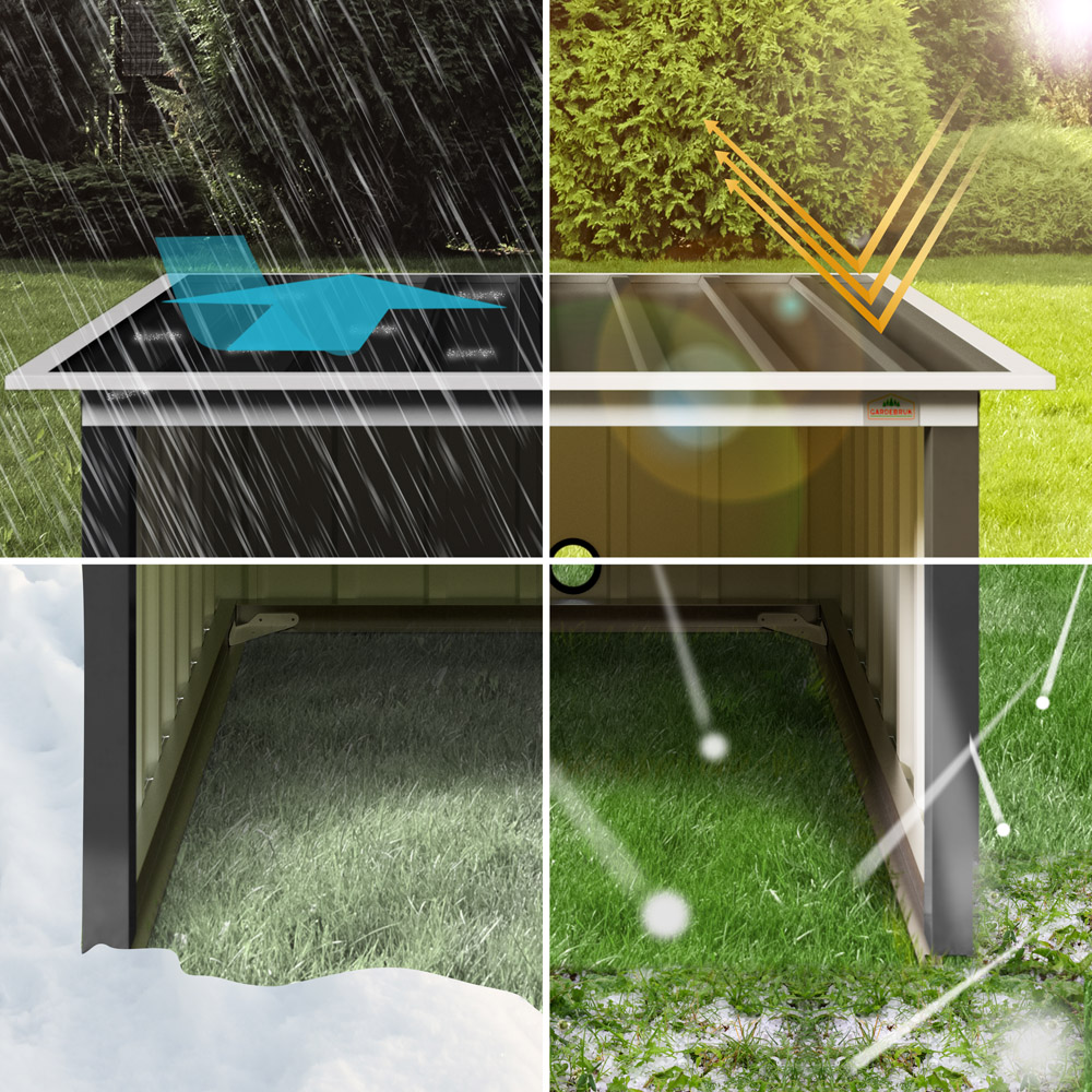 Casaria Gardebruk® Mähroboter Garage Anthrazit Metall 89x90x54cm