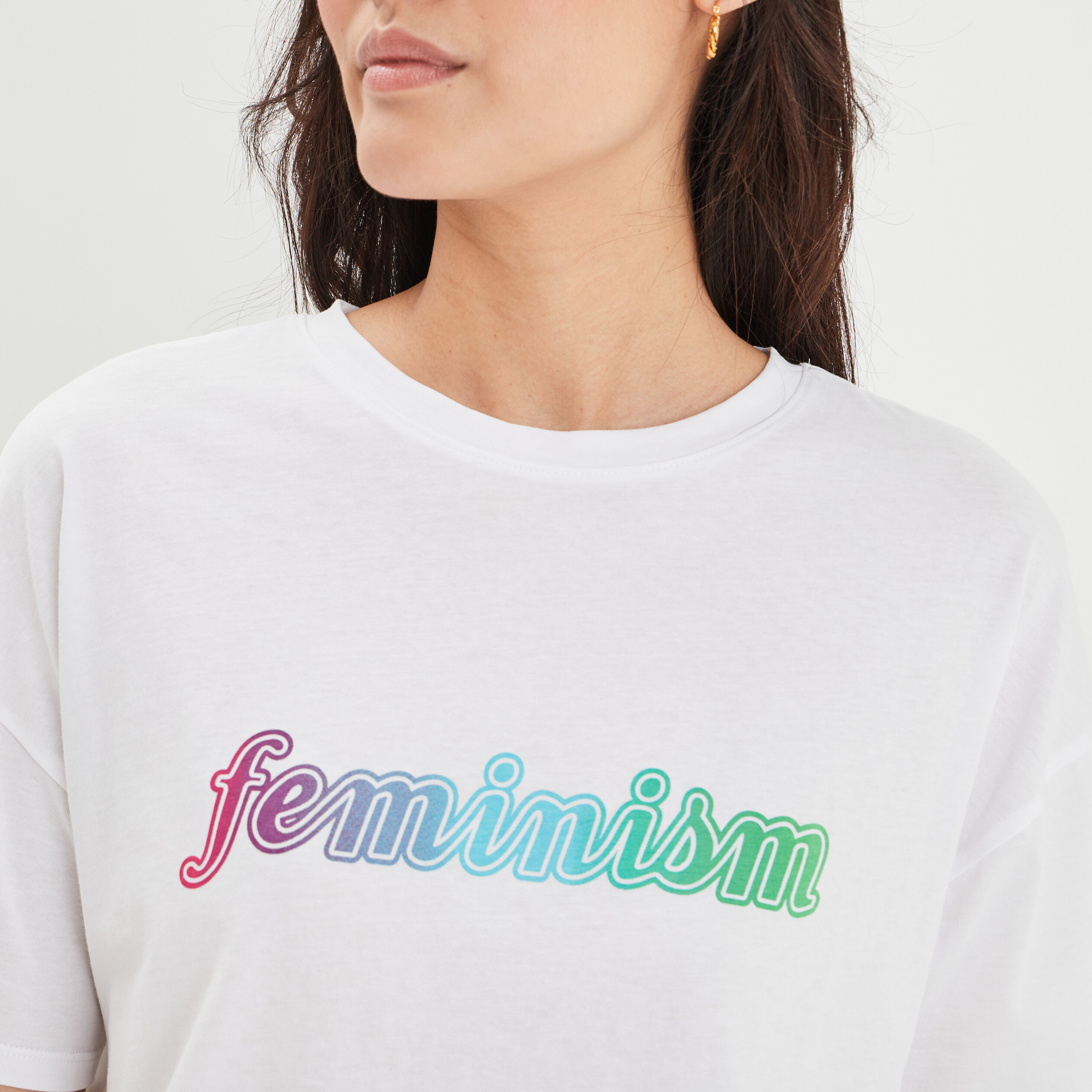T-shirt manches courtes blanc femme | La Halle