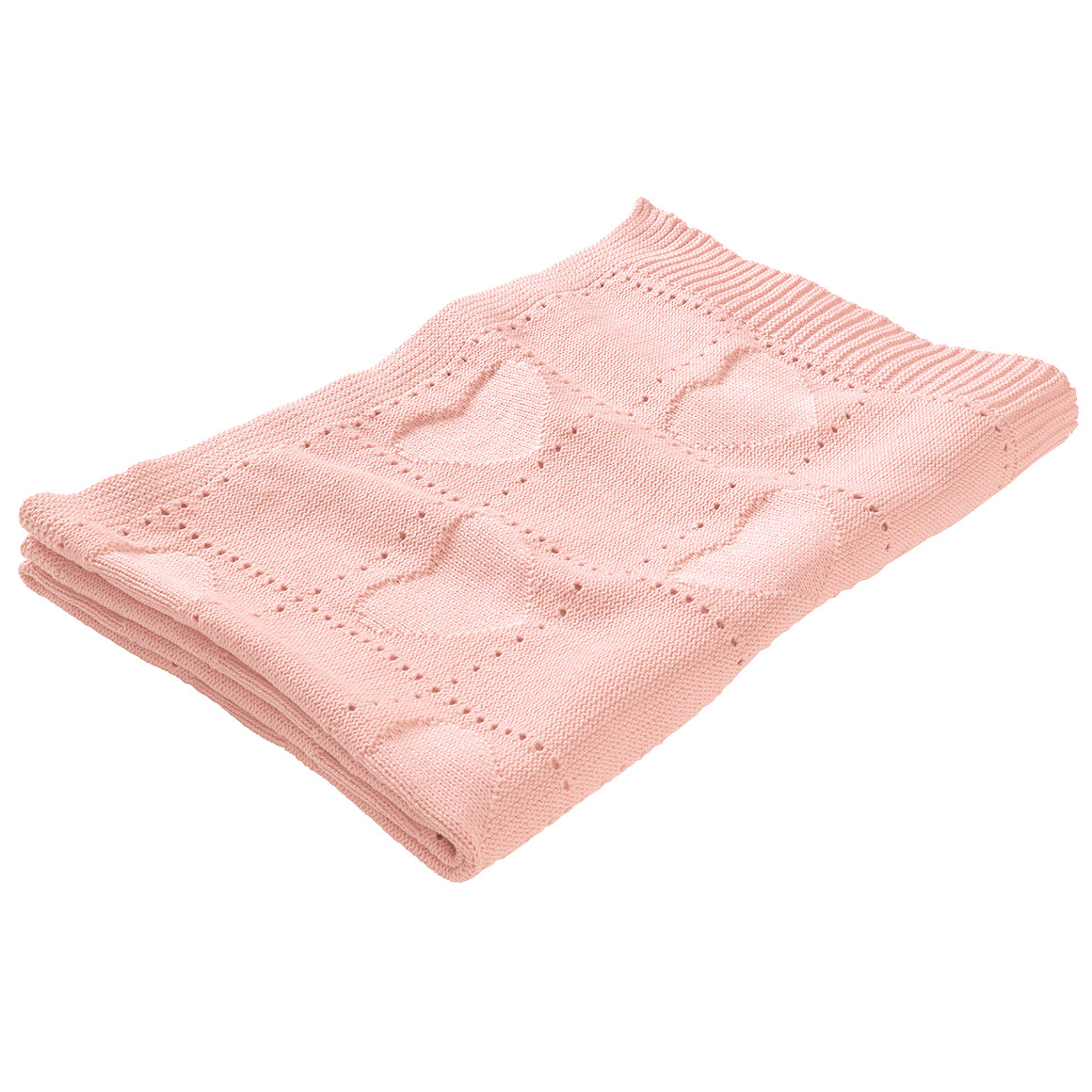 Strickdecke mit Herz-Allover