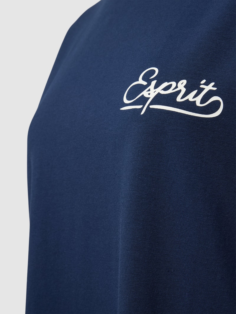 Nachthemd mit Label-Print in dunkelblau