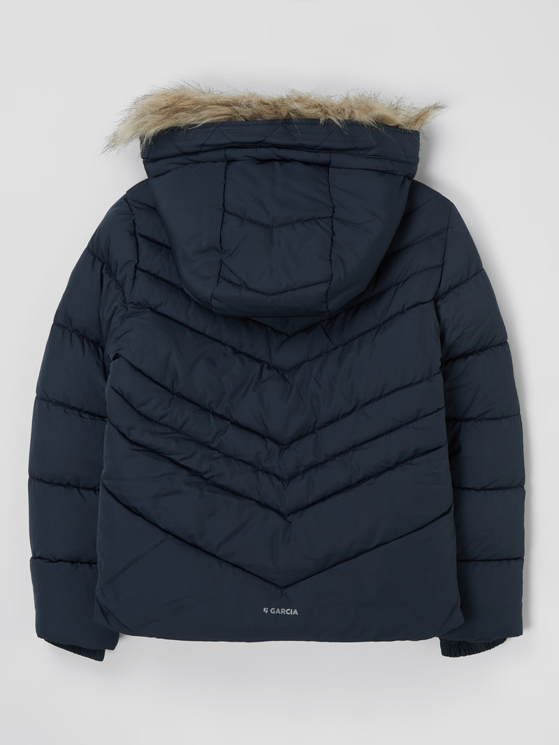 Steppjacke mit Webpelz in marineblau