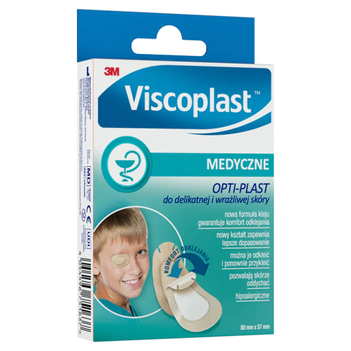 Viscoplast Opti-Plast, Curativos para pele delicada e sensível, 8,2 x 5,7 cm