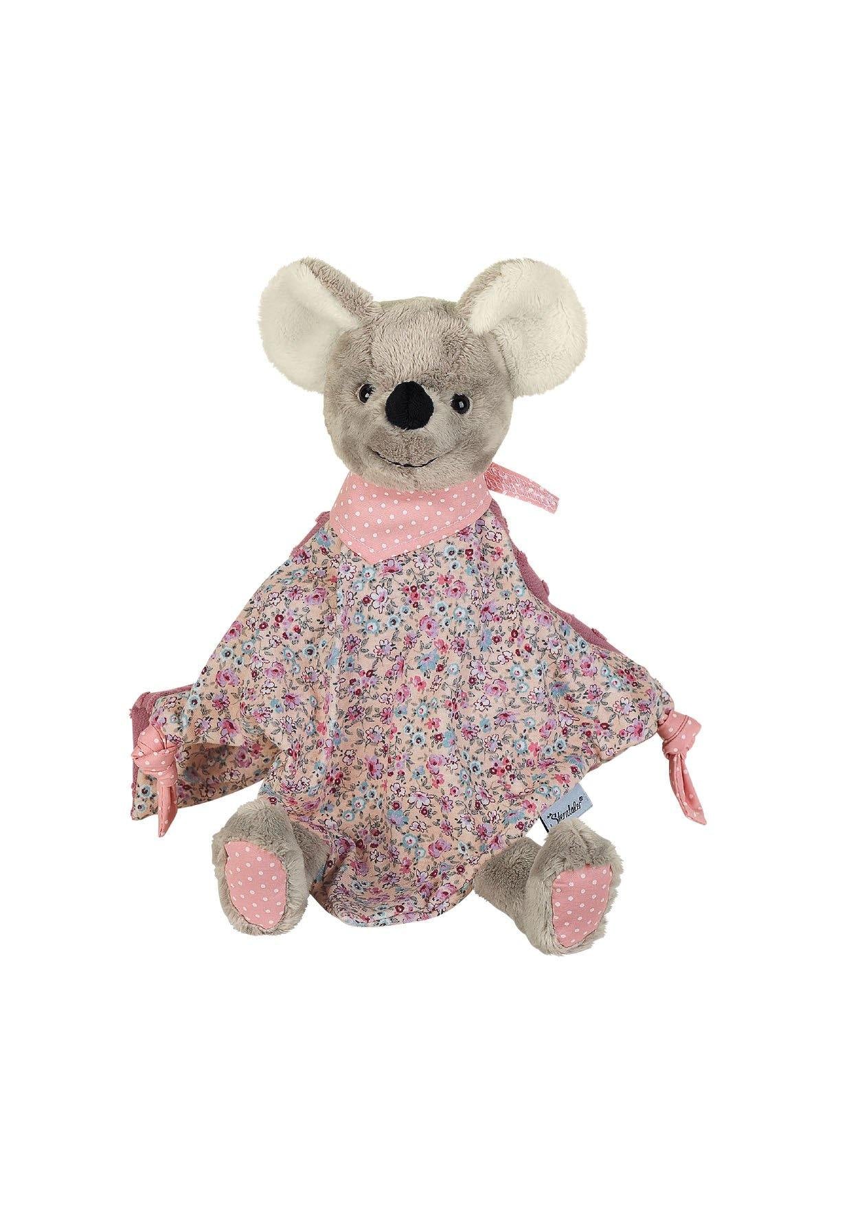 Schmusetuch Maus Mabel in Rosa Millefleurs, 29 cm