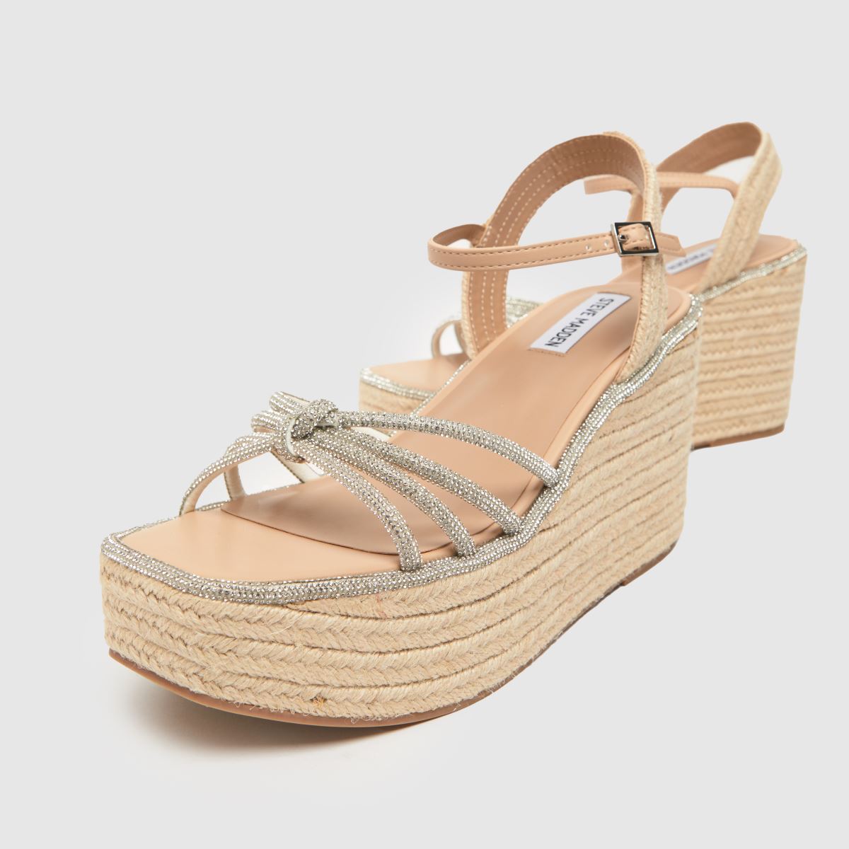 Steve Madden ezüst színű, ápolt, ék alakú szandál