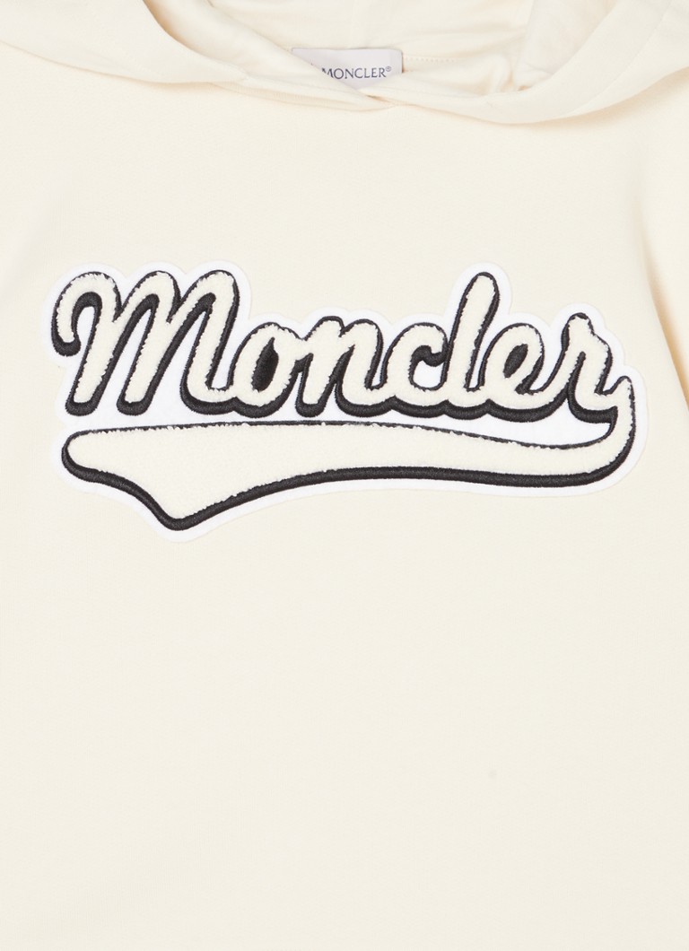 Felpa con cappuccio Moncler Maniche con logo stampato in spugna