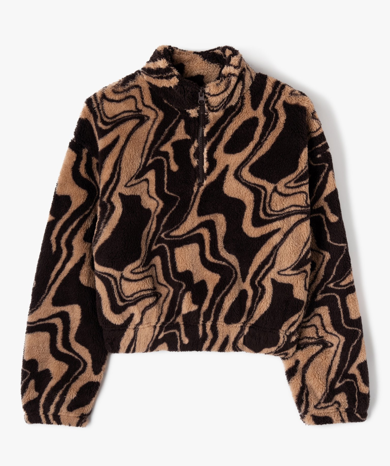 Sweat court en maille peluche fille imprime | GEMO