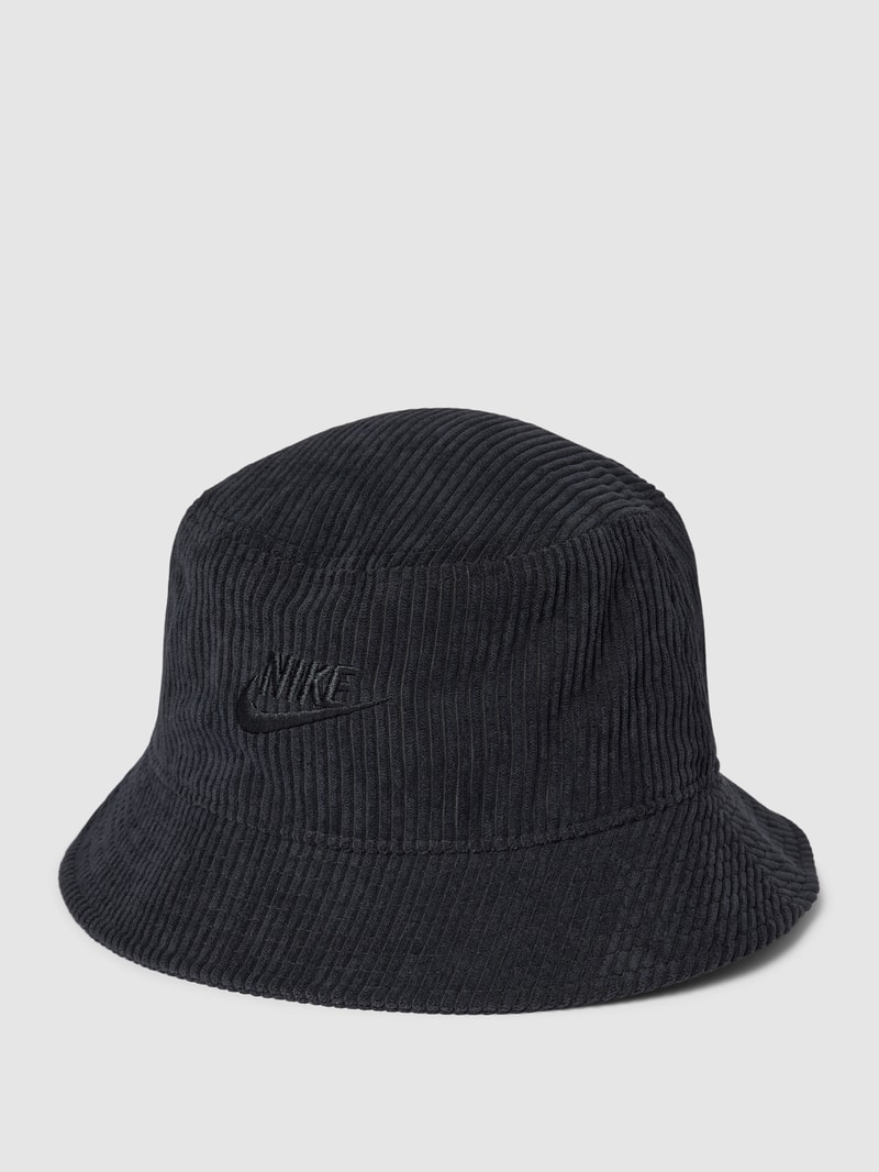 Fischerhut mit Label-Stitching in schwarz