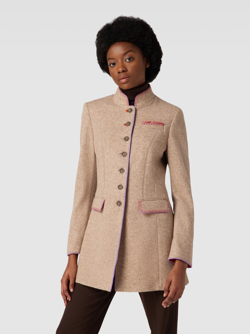 Blazer mit Stehkragen in sand