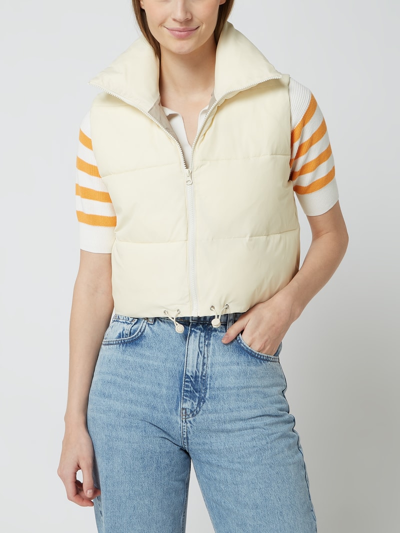 Steppweste mit Stehkragen in offwhite