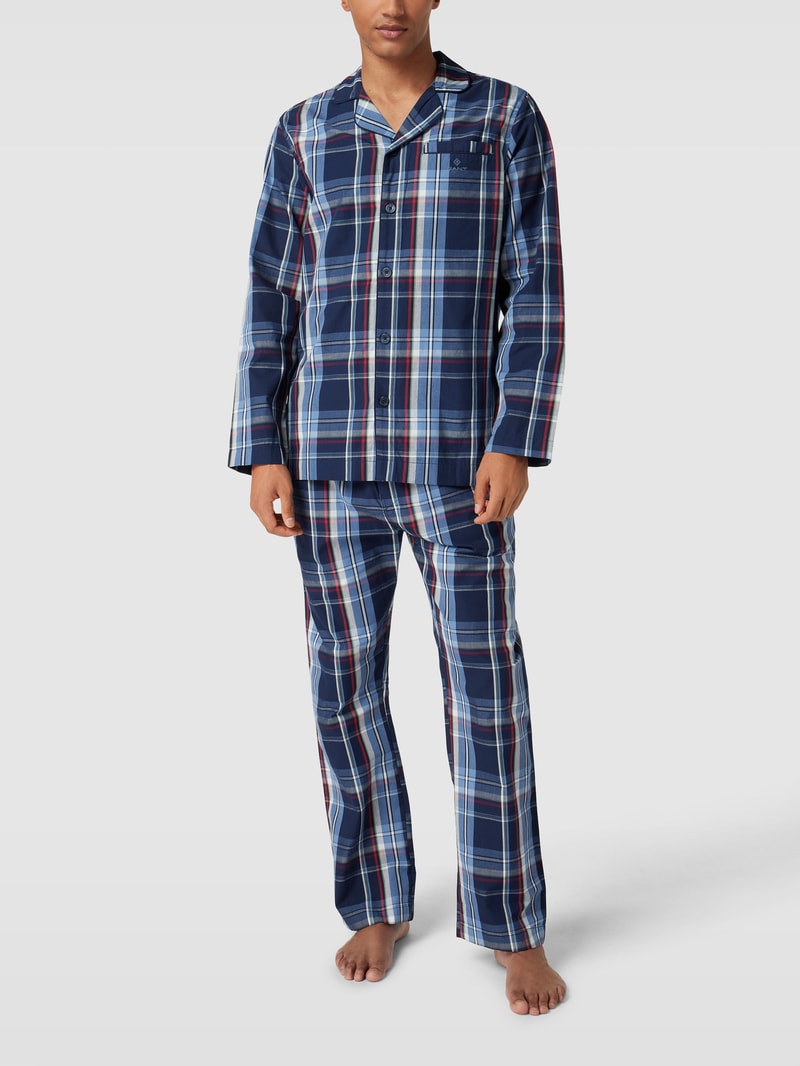 Pyjama mit Tartan-Karo in blau
